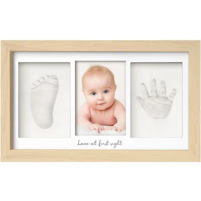 Keababies Baby Handprint & Footprint Keepsake Duo Frame In Ash Wood