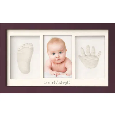 Keababies Baby Handprint & Footprint Keepsake Duo Frame In Auburn