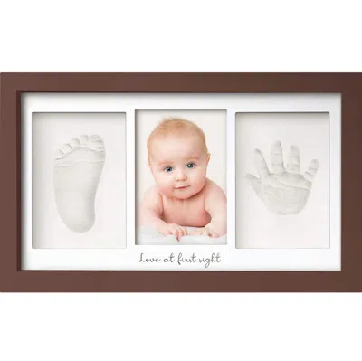 Keababies Baby Handprint & Footprint Keepsake Duo Frame In Cedar