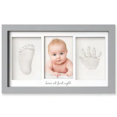Keababies Baby Handprint & Footprint Keepsake Duo Frame In Gray