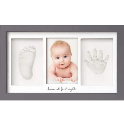 Keababies Baby Handprint & Footprint Keepsake Duo Frame In Gunmetal Gray