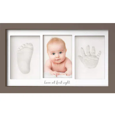 Keababies Baby Handprint & Footprint Keepsake Duo Frame In Taupe