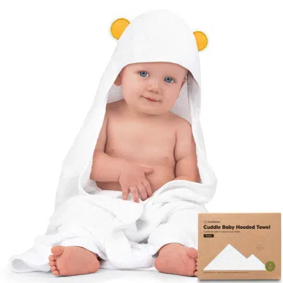 Keababies Cuddle Baby Hooded Towel In White