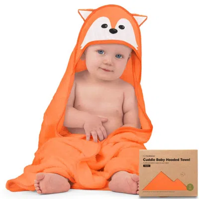Keababies Cuddle Baby Hooded Towel In Orange