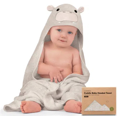 Keababies Cuddle Baby Hooded Towel In Hippo