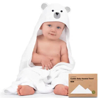 Keababies Cuddle Baby Hooded Towel In White