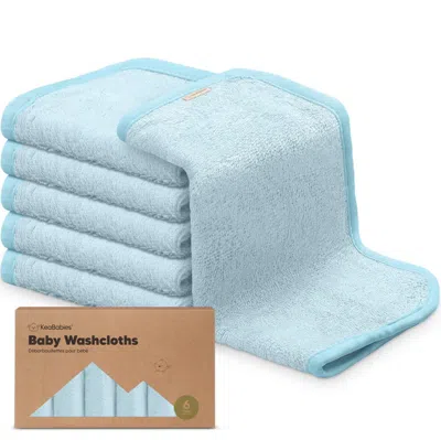 Keababies Deluxe Baby Washcloths In Bravo Blue