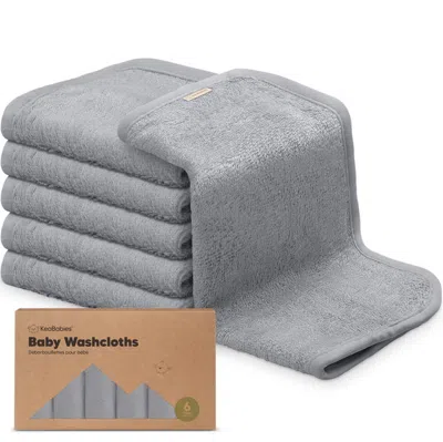 Keababies Deluxe Baby Washcloths In Cool Gray