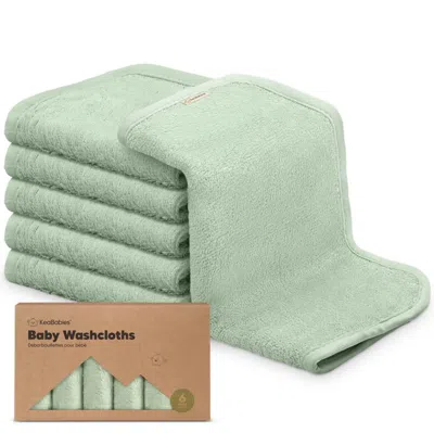 Keababies Deluxe Baby Washcloths In Green
