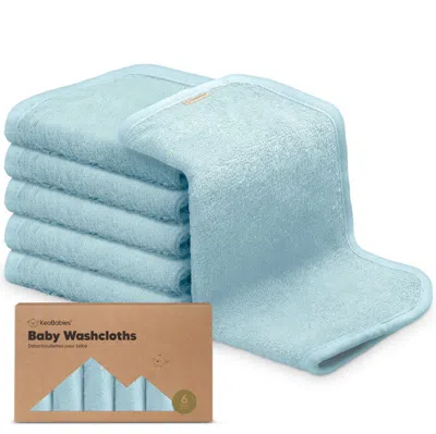 Keababies Deluxe Baby Washcloths In Blue