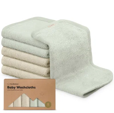 Keababies Deluxe Baby Washcloths In Stone/dove