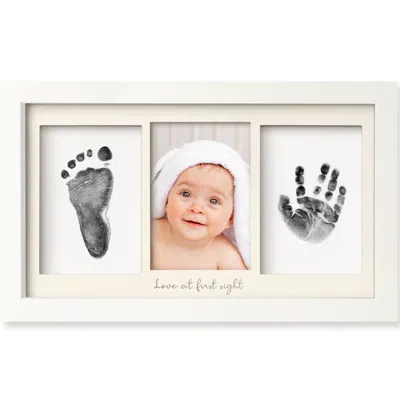 Keababies Kids'  Duo Clean Touch Inkless Hand & Footprint Frame Kit In Alpine White