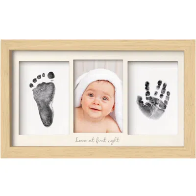 Keababies Kids'  Duo Clean Touch Inkless Hand & Footprint Frame Kit In Ash Wood