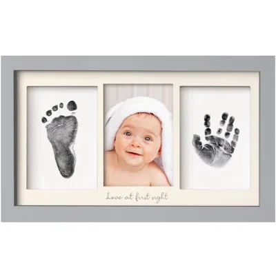 Keababies Kids'  Duo Clean Touch Inkless Hand & Footprint Frame Kit In Cloud Gray