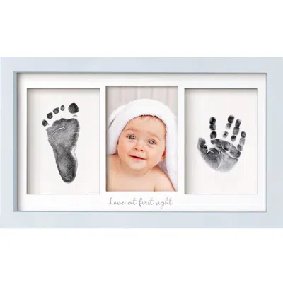 Keababies Kids'  Duo Clean Touch Inkless Hand & Footprint Frame Kit In Mist Blue