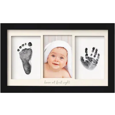 Keababies Kids'  Duo Clean Touch Inkless Hand & Footprint Frame Kit In Onyx Black