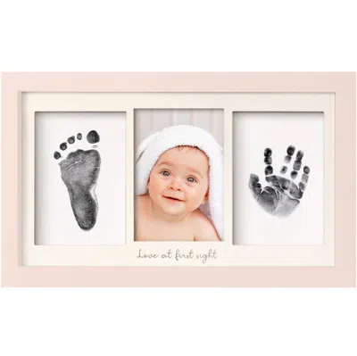 Keababies Kids'  Duo Clean Touch Inkless Hand & Footprint Frame Kit In Petal Pink