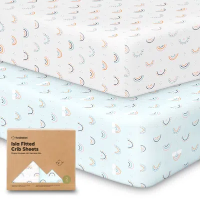 Keababies Isla Fitted Crib Sheets In Jolly Rainbow