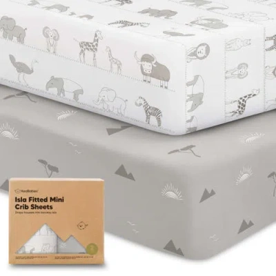 Keababies Isla Fitted Mini Crib Sheets In Gray