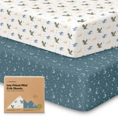Keababies Isla Fitted Mini Crib Sheets In Dragon Tale