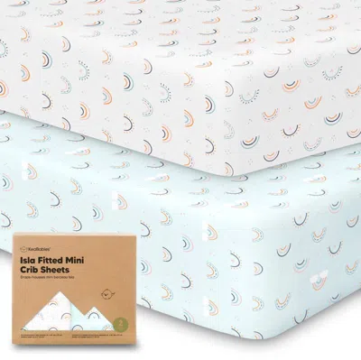 Keababies Isla Fitted Mini Crib Sheets In Jolly Rainbow