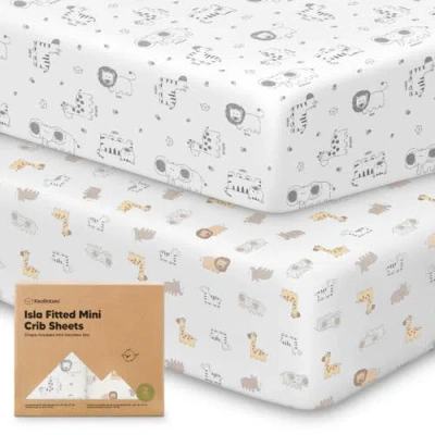 Keababies Isla Fitted Mini Crib Sheets In Keasafari