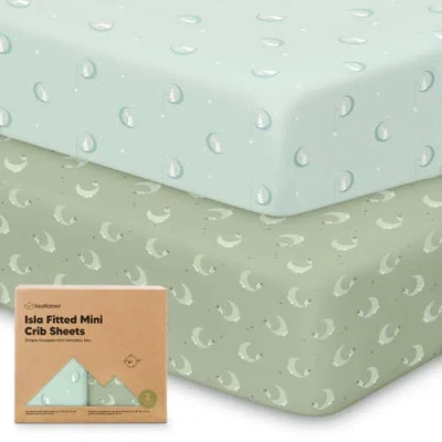 Keababies Isla Fitted Mini Crib Sheets In Green