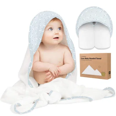 Keababies Luxe Baby Hooded Towel In White