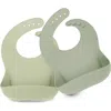 Keababies Kids'  Prep Silicone Bibs In Sage