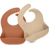 Keababies Kids'  Prep Silicone Bibs In Terracotta