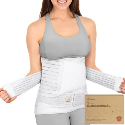 Keababies Revive 3-in-1 Postpartum Recovery Support Belt In Matte White