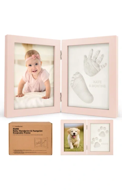 Keababies Rune Hand & Footprint Keepsake Frame In Pink