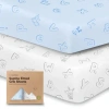 Keababies Soothe Fitted Crib Sheet In Abc Land Sky