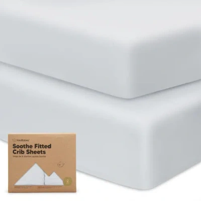 Keababies Soothe Fitted Crib Sheet In Hazy Blue