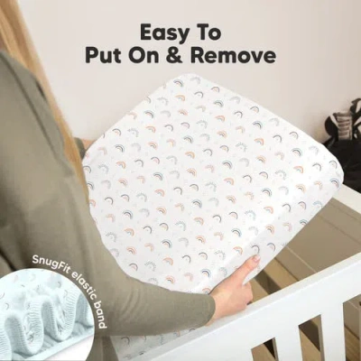 Keababies Soothe Fitted Crib Sheet In Jolly Rainbow