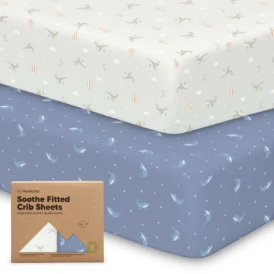 Keababies Soothe Fitted Crib Sheet In Blue