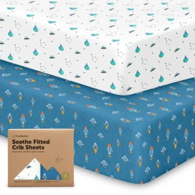 Keababies Soothe Fitted Crib Sheet In Blue