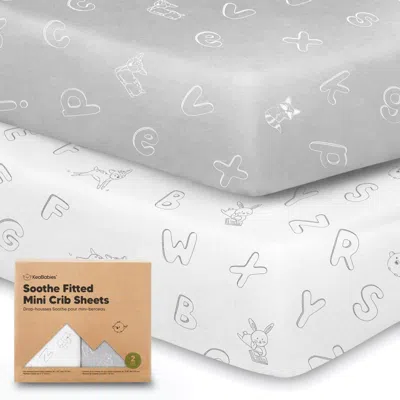 Keababies Soothe Fitted Mini Crib Sheet In Gray