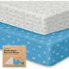 Keababies Soothe Fitted Mini Crib Sheet In Blue