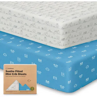 Keababies Soothe Fitted Mini Crib Sheet In Blue
