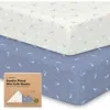 Keababies Soothe Fitted Mini Crib Sheet In Marine Muse