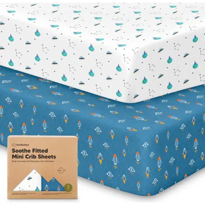 Keababies Soothe Fitted Mini Crib Sheet In Blue