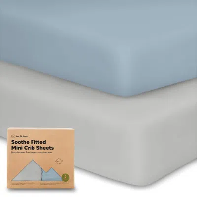 Keababies Soothe Fitted Mini Crib Sheet In Steel