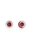 Keane Circle Glass Earrings In Burgundy