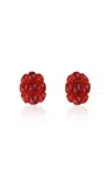 Keane Quilted Glass Earrings In Red