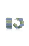 Keane Two Tone Ribbed Mini Hoop Earrings