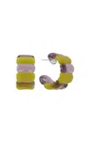 Keane Two Tone Ribbed Mini Hoop Earrings