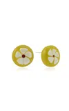 Keane White Flower Glass Earrings