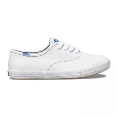 Keds Big Kids Champion Originals Leather Lace Up Sneakers In White
