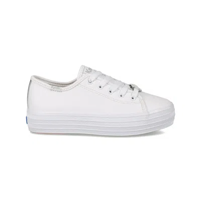 Keds Big Kids Triple Up Charms Lace Up Leather Sneakers In White